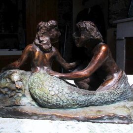 Mermaid and Fisherman sculpture By Andrew Wielawski