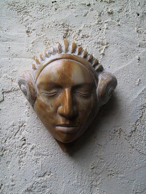 Artist Andrew Wielawski. 'Giallodi Sienna Mask' Artwork Image, Created in 2002, Original Sculpture Wood. #art #artist