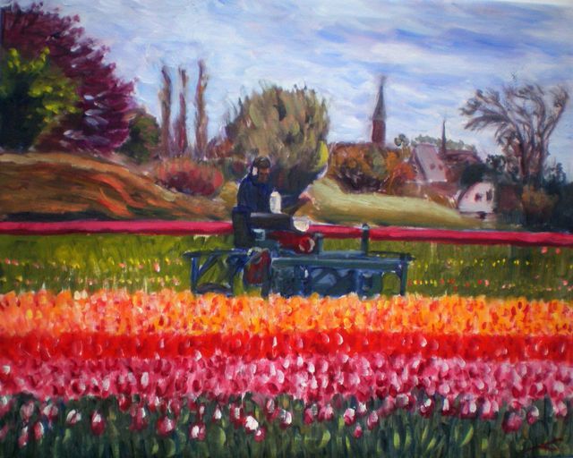 Elena Sokolova  'Spring In Holland', created in 2015, Original Painting Oil.