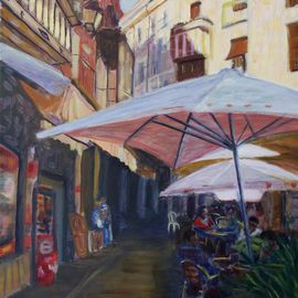 Elena Sokolova: 'The street of Toledo', 2015 Oil Painting, Cityscape. Artist Description:   The street of Toledo ...