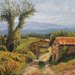 Tuscany farm road By Elena Sokolova