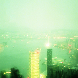Andre Vesyelkin: 'glowing yellow', 1999 Color Photograph, Abstract Landscape. Artist Description: This one of the series of experimental photos taken in Hong Kong, using multiple filters and long exposure. The aim of these photos was to achieve dream- like, hazy feel of images, where familiar objects are barely recognizable. The images were taken on film and they are what ...