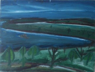 Vyacheslav Panichev: 'northern bay', 2015 Oil Painting, Sea Life. andscape, forest, Bay, sea, lake, summer, wind, breeze, expressionism, grove, wood, copse, coppice...