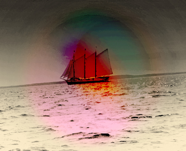Artist Ellen Spencer. 'Painted Day At Sea' Artwork Image, Created in 2020, Original Mixed Media. #art #artist