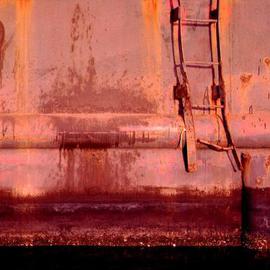 Ellen Spijkstra: '14', 2000 Color Photograph, Marine. Artist Description: Part of a purple- pink quay with a rusty, broken ladder.Laminated with a clear, semi- matt, UV protection layer. ...