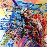 Ploaie de vara abstract by E Bissinger By Elena Bissinger