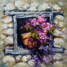 Emilia Milcheva: 'country life', 2021 Oil Painting, Floral. Artist Description: This summer I spent days in few different villages. Small villages, almost abandoned, yet with habitant in some houses. Typical country side life, simple things, true persons related to god and nature, people eat what they have cultivated, drink water as they bring it by them selves from ...