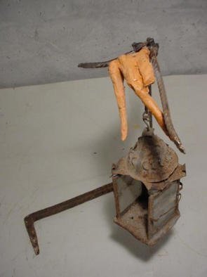 Emilio Merlina: 'I could have been your light', 2003 Mixed Media Sculpture, Inspirational. rusty iron and terracotta sculpture...