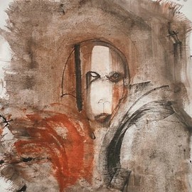 Emilio Merlina: 'Queen Solitude', 2015 Charcoal Drawing, Fantasy. Artist Description:  on canvas ...