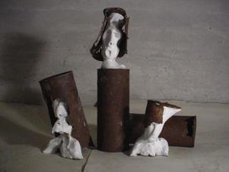 Emilio Merlina: 'after the battle', 2003 Mixed Media Sculpture, Inspirational. rusty iron and terracotta sculpture...