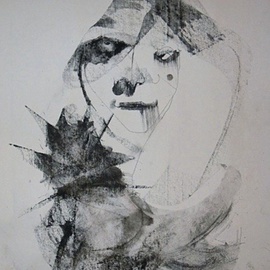 Emilio Merlina: 'black on white', 2014 Charcoal Drawing, Fantasy. 