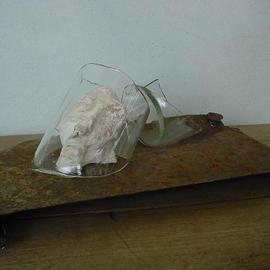 Emilio Merlina: 'broken dream', 2005 Mixed Media Sculpture, Inspirational. Artist Description: rusty iron , glass and terracotta...