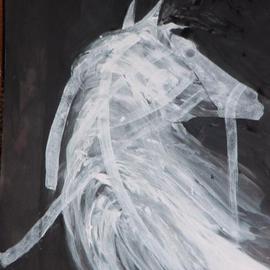 Emilio Merlina: 'charger', 2004 Other Drawing, Inspirational. Artist Description: dry clay and acrylic on black paper...