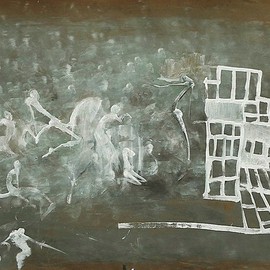 Emilio Merlina: 'deciding if it will be war', 2016 Acrylic Painting, Fantasy. Artist Description:            on cardboard                 ...