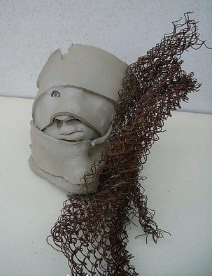 Emilio Merlina: 'desires fishing net 1 07', 2007 Mixed Media Sculpture, Inspirational.  rusty iron and terracotta ...