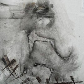 Emilio Merlina: 'do not miss that train', 2011 Charcoal Drawing, Fantasy. Artist Description:  charcoal on canvas ...