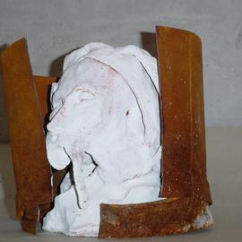Emilio Merlina: 'estrangement', 2002 Mixed Media Sculpture, Inspirational. Artist Description: terracotta and rusty iron sculpture...