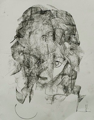 Emilio Merlina: 'good morning', 2016 Charcoal Drawing, Fantasy.       on cardboard     ...