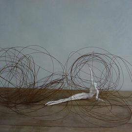Emilio Merlina: 'here i am', 2003 Mixed Media Sculpture, Inspirational. Artist Description: rusty iron and terracotta...