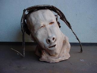Emilio Merlina: 'hiding oneself', 2004 Mixed Media Sculpture, Inspirational. rusty iron and terracotta...