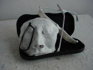 Emilio Merlina: 'i hope you can see now', 2006 Mixed Media Sculpture, Inspirational. terracotta and broken glasses...