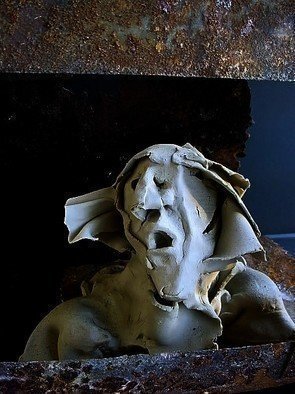 Emilio Merlina: 'last news detail', 2009 Mixed Media Sculpture, Inspirational.  terracotta and rusty iron ...