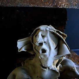 Emilio Merlina: 'last news detail', 2009 Mixed Media Sculpture, Inspirational. Artist Description:  terracotta and rusty iron ...