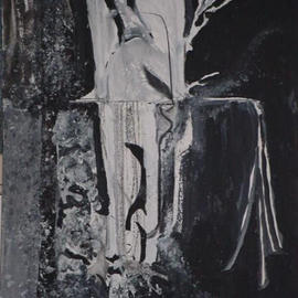 Emilio Merlina: 'looking back', 2003 Other Drawing, Inspirational. Artist Description: acrylic and charcoal on canvas board...