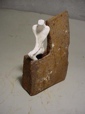 Emilio Merlina: 'looking for some rest', 2003 Mixed Media Sculpture, Inspirational. rusty iron and terracotta sculpture...