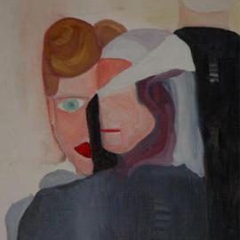 Emilio Merlina: 'lovely distraction', 1986 Oil Painting, Inspirational. Artist Description: oil on canvas board...