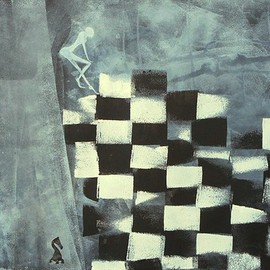 Emilio Merlina: 'make your move', 2016 Acrylic Painting, Fantasy. Artist Description:     on cardboard , evolution of existing work                       ...