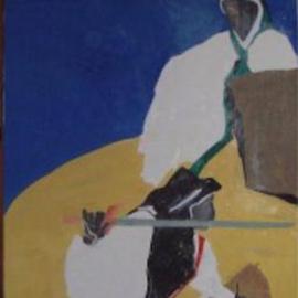 Emilio Merlina: 'moon warrior', 2000 Oil Painting, Inspirational. Artist Description: water oil on canvas...
