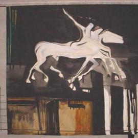 Emilio Merlina: 'night run', 2002 Mixed Media Sculpture, Inspirational. Artist Description: acrylic water oil on canvas , rusty iron,canvas 220x190cm....
