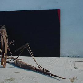 Emilio Merlina: 'no way back', 2003 Mixed Media Sculpture, Inspirational. Artist Description: acrylic on canvas and rusty iron...