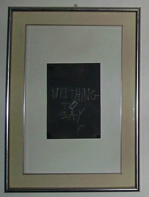 Emilio Merlina  'Nothing To Say 2', created in 2008, Original Optic.