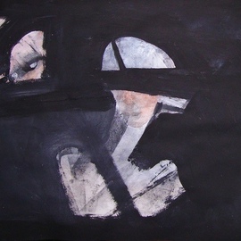 Emilio Merlina: 'out the black window', 2007 Acrylic Painting, Inspirational. Artist Description:  acrylic on paper ...