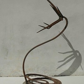 Emilio Merlina: 'prayer', 2018 Mixed Media Sculpture, Fantasy. Artist Description: rusty iron...