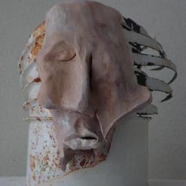 Emilio Merlina: 'sleepy desert wind ', 2004 Mixed Media Sculpture, Inspirational. Artist Description: terracotta and old stove tube sculpture...
