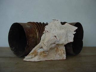 Emilio Merlina: 'smoke in my brain', 2004 Mixed Media Sculpture, Inspirational. rusty iron and terracotta...