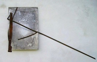 Emilio Merlina: 'something someone is sawing my soul', 2007 Mixed Media Sculpture, Inspirational.  old aluminium panel and rusty saws ...