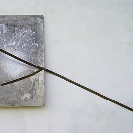 Emilio Merlina: 'something someone is sawing my soul', 2007 Mixed Media Sculpture, Inspirational. Artist Description:  old aluminium panel and rusty saws ...