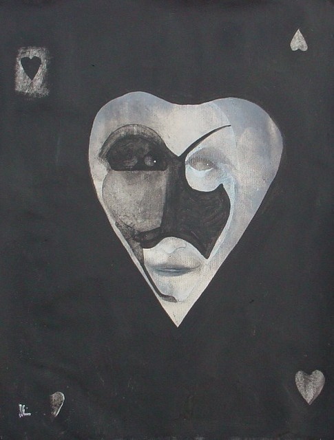 Artist Emilio Merlina. 'The Black Hearts Ace 09' Artwork Image, Created in 2009, Original Optic. #art #artist