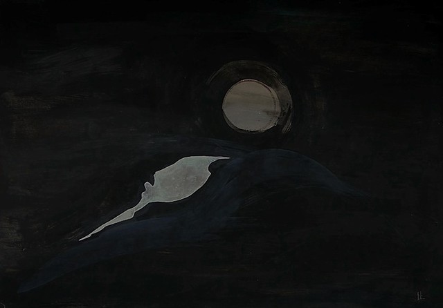 Artist Emilio Merlina. 'The Black Moon Angel 011' Artwork Image, Created in 2011, Original Optic. #art #artist