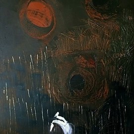 Emilio Merlina: 'the black moon hunter', 2018 Oil Painting, Fantasy. Artist Description: on chipboard panel...
