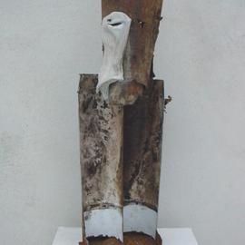 Emilio Merlina: 'the king is wondering', 2004 Mixed Media Sculpture, Inspirational. Artist Description: rusty iron , terracotta and old stove tubes...