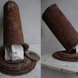 Emilio Merlina: 'the magician', 2005 Mixed Media Sculpture, Inspirational. Artist Description: rusty iron and terracotta...
