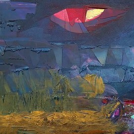 Emilio Merlina: 'the moon harvest field', 2015 Oil Painting, Fantasy. Artist Description:     on canvas    ...