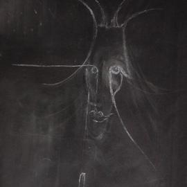 Emilio Merlina: 'the queen 2', 2003 Other Drawing, Inspirational. Artist Description: dry clay on black paper...