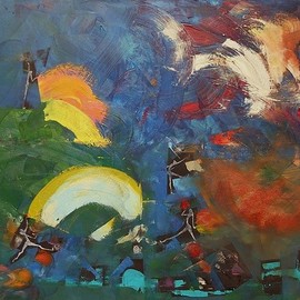 Emilio Merlina: 'the rainbow restorers', 2018 Oil Painting, Fantasy. Artist Description: canvas , evolution of existing work...