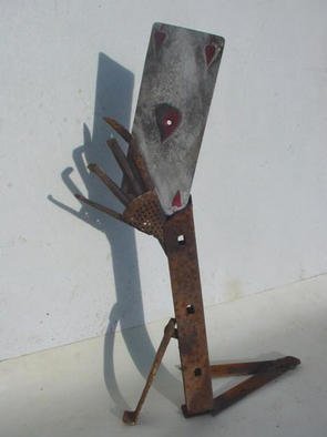 Emilio Merlina: 'thinking to the lost ace', 2003 Mixed Media Sculpture, Inspirational. rusty iron sculpture...